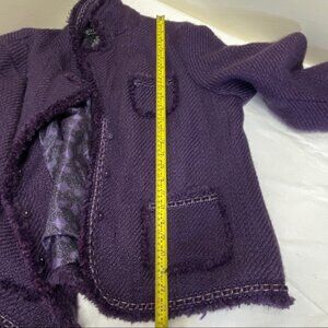 Dialogue for QVC Purple Woven Wool Blend Blazer Size 18W